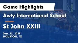 Awty International School vs St John XXIII Game Highlights - Jan. 29, 2019