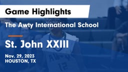 The Awty International School vs St. John XXIII  Game Highlights - Nov. 29, 2023