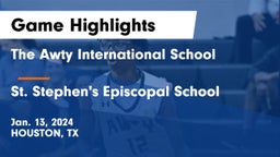 The Awty International School vs St. Stephen's Episcopal School Game Highlights - Jan. 13, 2024