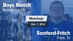 Matchup: Boys Ranch vs. Sanford-Fritch  2016