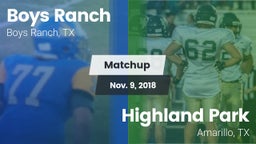 Matchup: Boys Ranch vs. Highland Park  2018