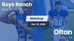 Matchup: Boys Ranch vs. Olton  2020