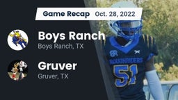 Recap: Boys Ranch  vs. Gruver  2022