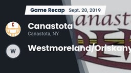 Recap: Canastota  vs. Westmoreland/Oriskany 2019