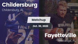 Matchup: Childersburg vs. Fayetteville  2020