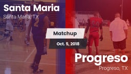 Matchup: Santa Maria vs. Progreso  2018