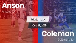 Matchup: Anson vs. Coleman  2018
