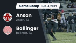 Recap: Anson  vs. Ballinger  2019