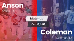 Matchup: Anson vs. Coleman  2019