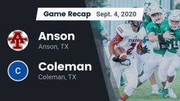 Recap: Anson  vs. Coleman  2020
