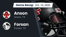 Recap: Anson  vs. Forsan  2020