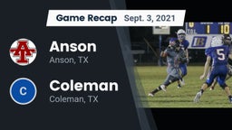 Recap: Anson  vs. Coleman  2021