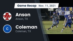Recap: Anson  vs. Coleman  2021