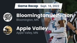 Recap: Bloomington Jefferson  vs. Apple Valley  2022