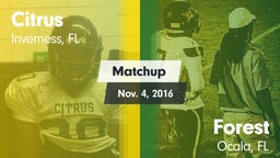 Matchup: Citrus vs. Forest  2016