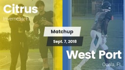 Matchup: Citrus vs. West Port  2018