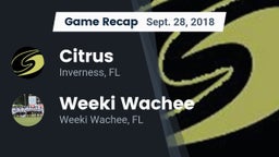 Recap: Citrus  vs. Weeki Wachee  2018