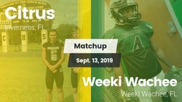 Matchup: Citrus vs. Weeki Wachee  2019