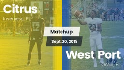 Matchup: Citrus vs. West Port  2019