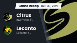 Recap: Citrus  vs. Lecanto  2020