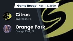 Recap: Citrus  vs. Orange Park  2020