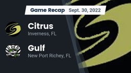 Recap: Citrus  vs. Gulf  2022