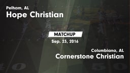 Matchup: Hope Christian vs. Cornerstone Christian  2016