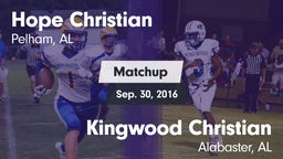 Matchup: Hope Christian vs. Kingwood Christian  2016