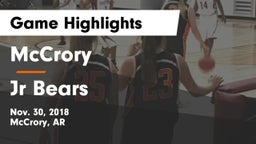 McCrory  vs Jr Bears Game Highlights - Nov. 30, 2018