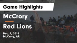 McCrory  vs Red Lions Game Highlights - Dec. 7, 2018