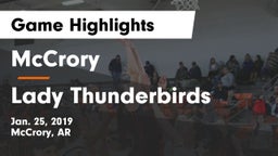 McCrory  vs Lady Thunderbirds Game Highlights - Jan. 25, 2019