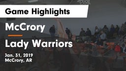 McCrory  vs Lady Warriors Game Highlights - Jan. 31, 2019