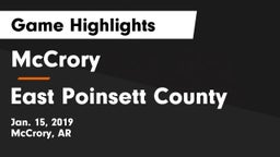 McCrory  vs East Poinsett County Game Highlights - Jan. 15, 2019