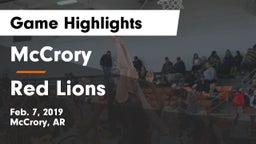 McCrory  vs Red Lions Game Highlights - Feb. 7, 2019