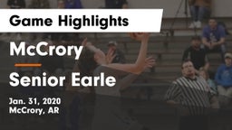 McCrory  vs Senior Earle Game Highlights - Jan. 31, 2020