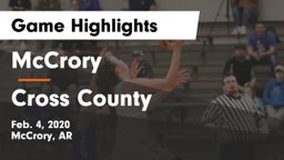 McCrory  vs Cross County Game Highlights - Feb. 4, 2020