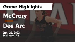 McCrory  vs Des Arc  Game Highlights - Jan. 20, 2022