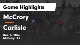 McCrory  vs Carlisle  Game Highlights - Dec. 5, 2023