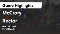 McCrory  vs Rector  Game Highlights - Dec. 19, 2023