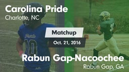 Matchup: Carolina Pride vs. Rabun Gap-Nacoochee  2016