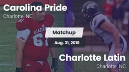 Matchup: Carolina Pride vs. Charlotte Latin  2018