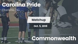 Matchup: Carolina Pride vs. Commonwealth 2018
