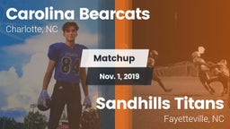 Matchup: Carolina Bearcats vs. Sandhills Titans 2019