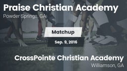 Matchup: Praise Christian Aca vs. CrossPointe Christian Academy  2016
