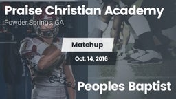 Matchup: Praise Christian Aca vs. Peoples Baptist 2016