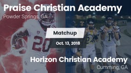 Matchup: Praise Christian Aca vs. Horizon Christian Academy  2018