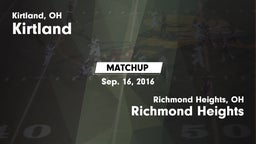 Matchup: Kirtland vs. Richmond Heights  2016