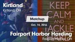 Matchup: Kirtland vs. Fairport Harbor Harding  2016