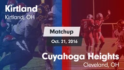 Matchup: Kirtland vs. Cuyahoga Heights  2016