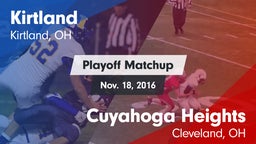 Matchup: Kirtland vs. Cuyahoga Heights  2016